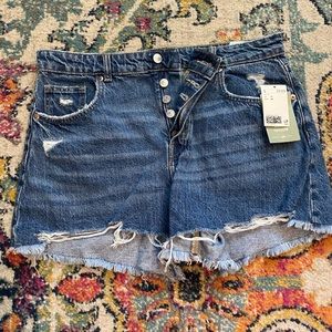H&M High Waisted Distressed Jean Shorts